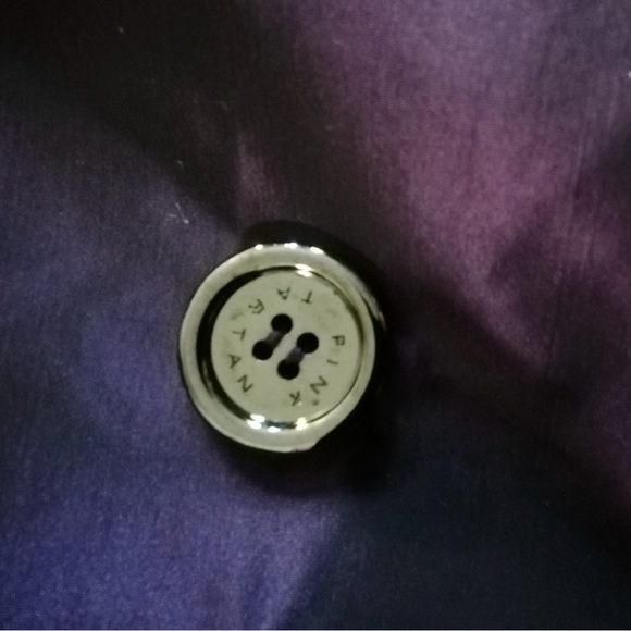 Pink Tartan purple taffeta trench coat with ruffles, size 10 - Picture 3 of 10